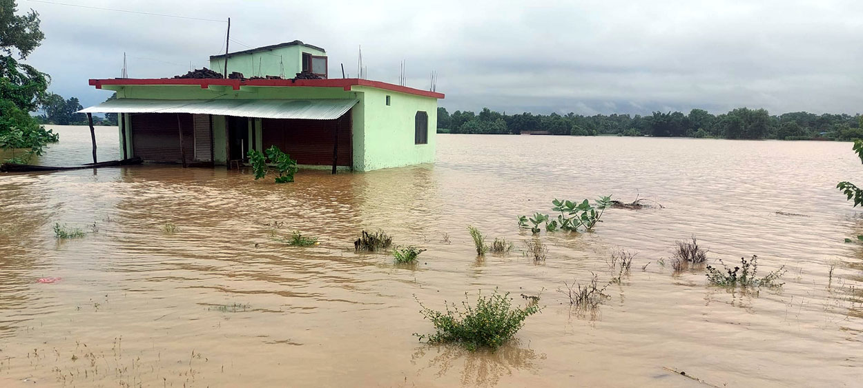 बाढसे कैलालीके टमान ठाउँ डुबान