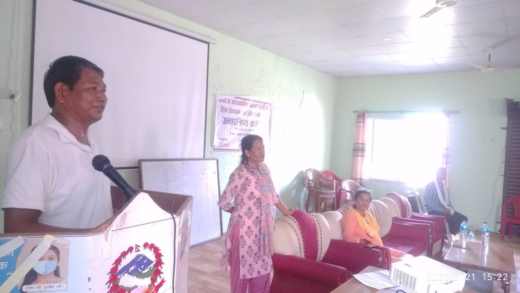 विपदके बेला महिला ओ बालबालिका ढेर प्रभावितः गापा अध्यक्ष राजसमझ