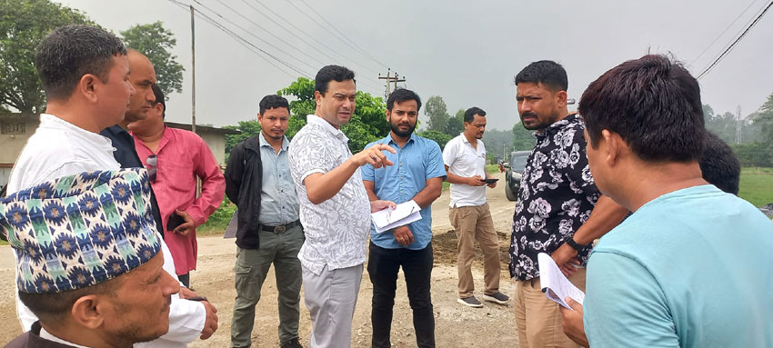 धनगढीके सडक ६ प्याकेजमे निर्माण कैना