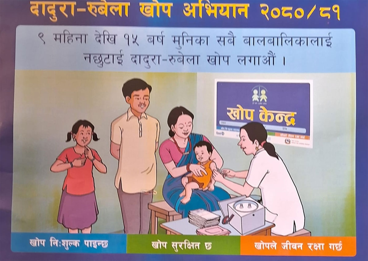 कैलारीमे लक्ष्यसे ढेर लगागिल दादुरा–रुवेला खोप