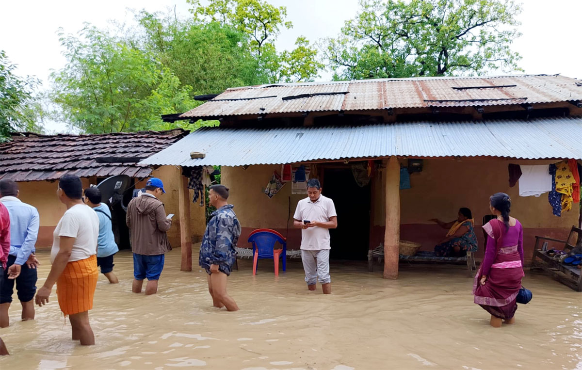 बाढसे कैलारी–७ के १४ घर डुबानमे