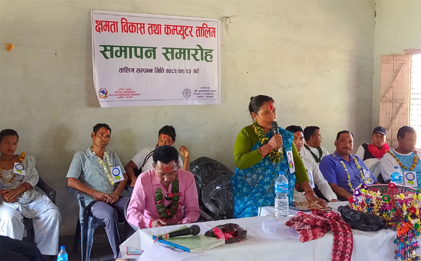 यूवाहुकनहे गलत डगरमे लग्नासे बचाइलक लाग सीपमुलक तालिममे सहभागी करैना अनिवार्य बा, गाउँपालिका उपाध्यक्ष भगवती