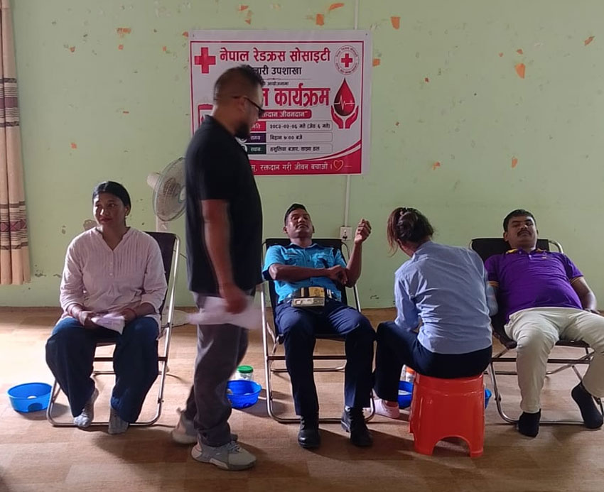 कैलारीमे हुइल रक्तदानमे २८ पिन्ट रगत संकलन